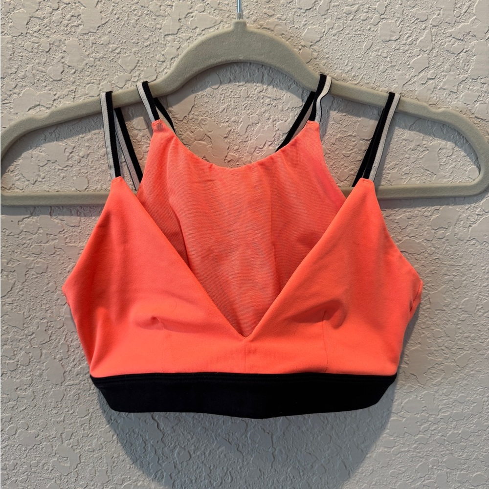 Women's ALO Coral and Black Sports Bra